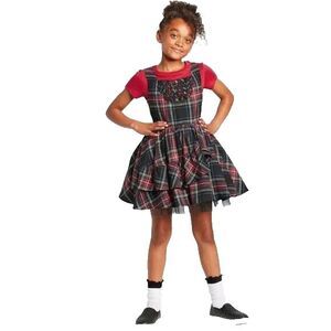 Harajuku Mini Target Plaid Pinafore Dress  Girls 14/16  Tartan Ruffle Schoolgirl